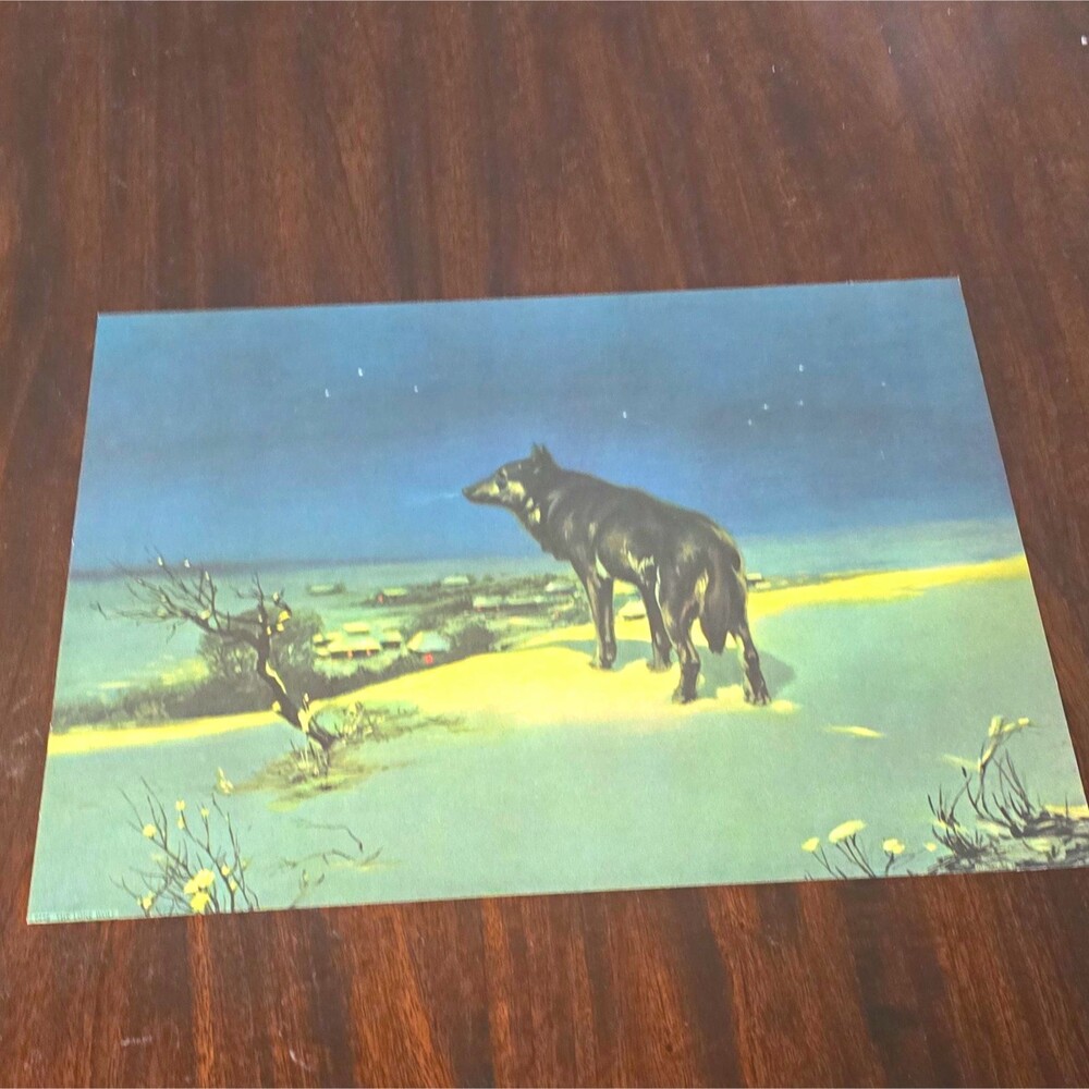The Lone Wolf Wolf Paper Art Print Unframed Landscape Small Single Piece 16x12